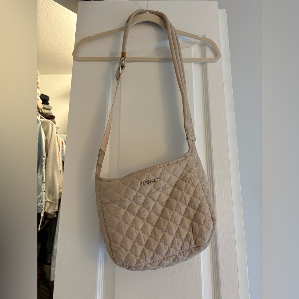 MZ Wallace Quilted Taupe Shoulder Bag